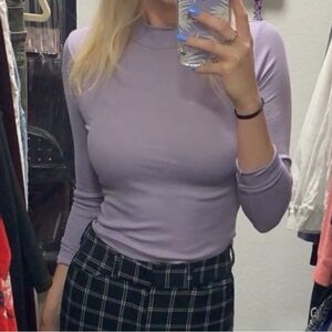 Purple Ribbed Long Sleeve